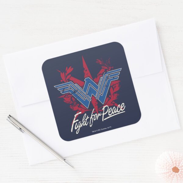 Wonder_Woman_Fight_For_Peace_Symbol_Square_Sticker_3 Wonder Woman Fight For Peace Symbol Square Sticker