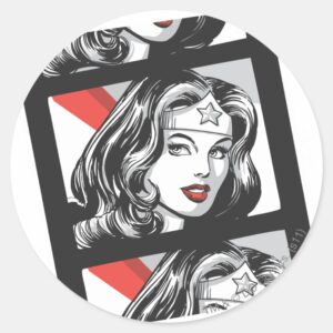 Wonder Woman Film Strip Classic Round Sticker