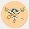 Wonder_Woman_Fly_Forward_Classic_Round_Sticker_1 Wonder Woman Fly Forward Classic Round Sticker