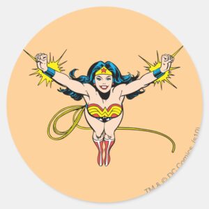 Wonder Woman Fly Forward Classic Round Sticker