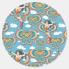 Wonder_Woman_Flying_High_Pattern_Classic_Round_Sticker_1 Wonder Woman Flying High Pattern Classic Round Sticker