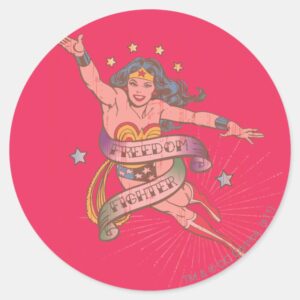 Wonder Woman Freedom Fighter Classic Round Sticker