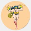 Wonder_Woman_Glowing_Cuffs_Classic_Round_Sticker_1 Wonder Woman Glowing Cuffs Classic Round Sticker