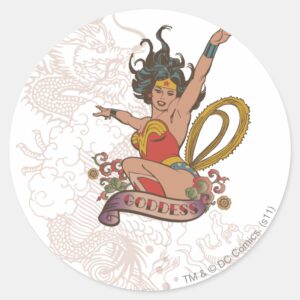 Wonder Woman Goddess Classic Round Sticker