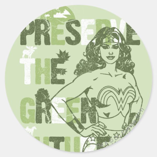 Wonder_Woman_Green_Future_Classic_Round_Sticker_1 Wonder Woman Green Future Classic Round Sticker