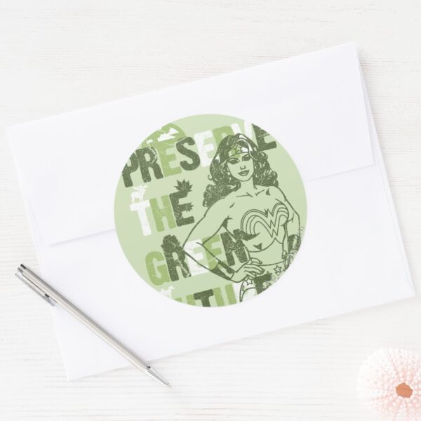 Wonder_Woman_Green_Future_Classic_Round_Sticker_3 Wonder Woman Green Future Classic Round Sticker