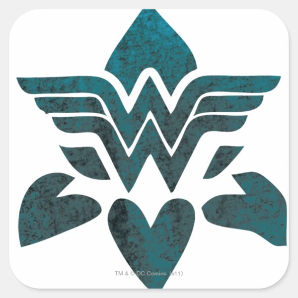 Wonder_Woman_Grunge_Logo_Square_Sticker_1 Wonder Woman Grunge Logo Square Sticker