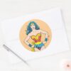 Wonder_Woman_Hands_on_Hips_Classic_Round_Sticker_3 Wonder Woman Hands On Hips Classic Round Sticker