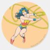 Wonder_Woman_Holds_Lasso_1_Classic_Round_Sticker_1 Wonder Woman Holds Lasso 1 Classic Round Sticker