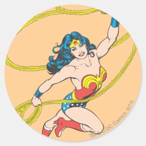 Wonder Woman Holds Lasso 3 Classic Round Sticker