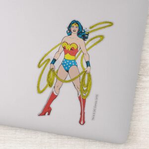 Wonder Woman Holds Lasso Sticker