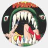Wonder_Woman_Jaws_Classic_Round_Sticker_1 Wonder Woman Jaws Classic Round Sticker