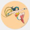 Wonder_Woman_Jumping_Classic_Round_Sticker_1 Wonder Woman Jumping Classic Round Sticker