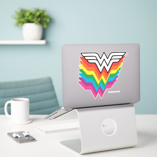 Wonder Woman Layered Rainbow Logo Sticker
