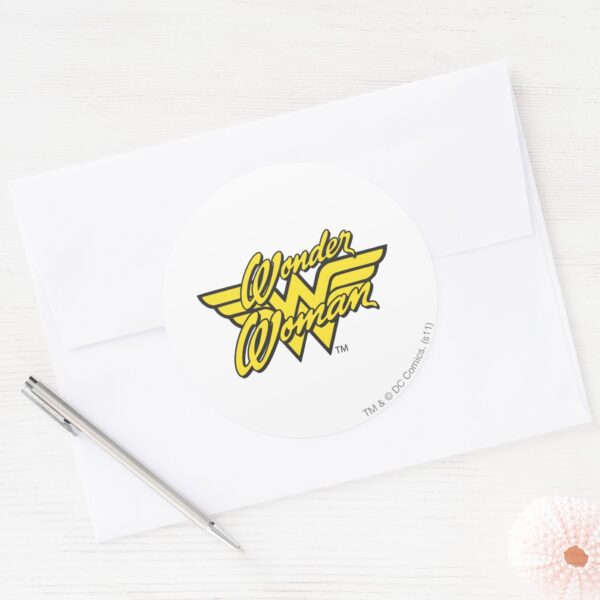 Wonder_Woman_Logo_1_Classic_Round_Sticker_3 Wonder Woman Logo 1 Classic Round Sticker