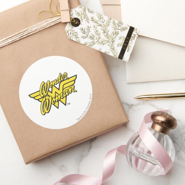 Wonder_Woman_Logo_1_Classic_Round_Sticker_5 Wonder Woman Logo 1 Classic Round Sticker