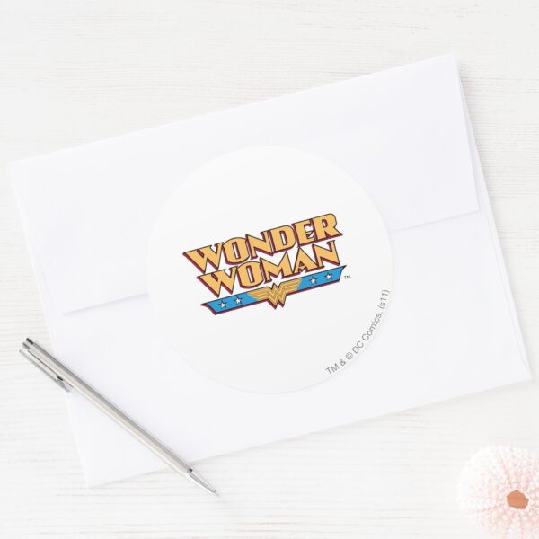 Wonder_Woman_Logo_2_Classic_Round_Sticker_3 Wonder Woman Logo 2 Classic Round Sticker