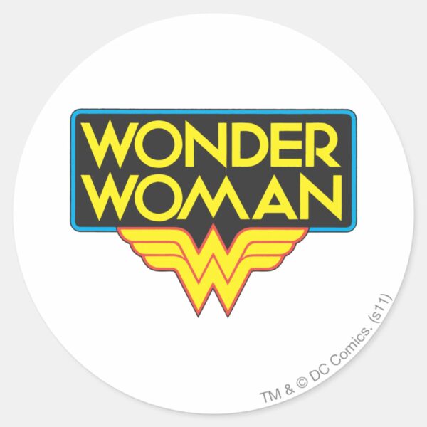 Wonder_Woman_Logo_3_Classic_Round_Sticker_1 Wonder Woman Logo 3 Classic Round Sticker