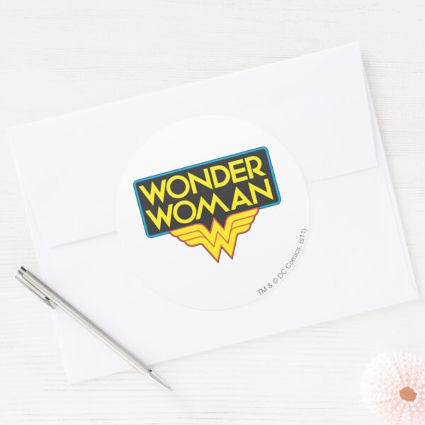 Wonder_Woman_Logo_3_Classic_Round_Sticker_3 Wonder Woman Logo 3 Classic Round Sticker