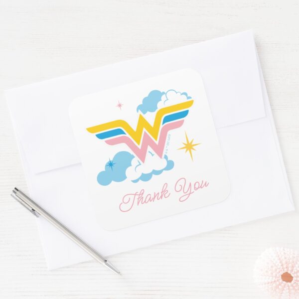 Wonder_Woman_Logo___Baby_Shower_Square_Sticker_3 Wonder Woman Logo Baby Shower Square Sticker