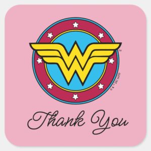 Wonder Woman Logo New Baby Coming Soon Square Sticker