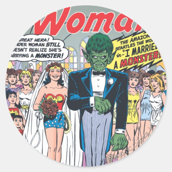 Wonder_Woman_Married_a_Monster_Classic_Round_Sticker_1 Wonder Woman Married A Monster Classic Round Sticker