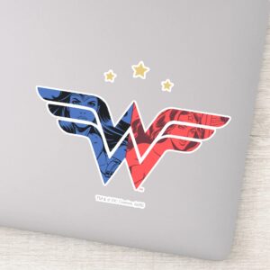 Wonder Woman Modern Retro Comic Overlay Logo Sticker