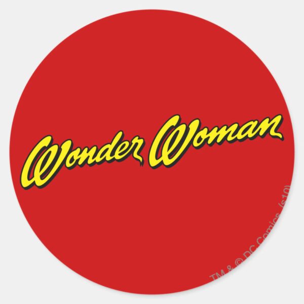 Wonder_Woman_Name_Classic_Round_Sticker_1 Wonder Woman Name Classic Round Sticker
