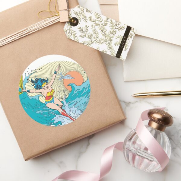 Wonder_Woman_Ocean_Sky_Classic_Round_Sticker_5 Wonder Woman Ocean Sky Classic Round Sticker