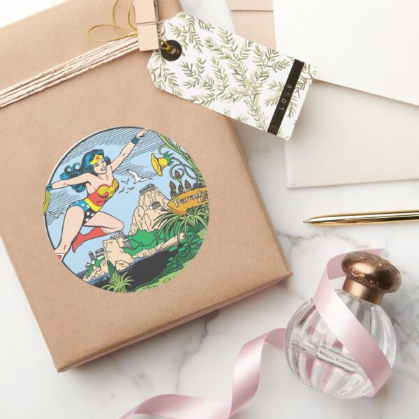 Wonder_Woman_Paradise_Island_Classic_Round_Sticker_5 Wonder Woman Paradise Island Classic Round Sticker