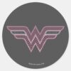 Wonder_Woman_Pink_and_Black_Checker_Mesh_Logo_Classic_Round_Sticker_1 Wonder Woman Pink And Black Checker Mesh Logo Classic Round Sticker