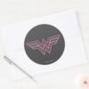 Wonder_Woman_Pink_and_Black_Checker_Mesh_Logo_Classic_Round_Sticker_3 Wonder Woman Pink And Black Checker Mesh Logo Classic Round Sticker