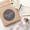 Wonder_Woman_Pink_and_Black_Checker_Mesh_Logo_Classic_Round_Sticker_5 Wonder Woman Pink And Black Checker Mesh Logo Classic Round Sticker