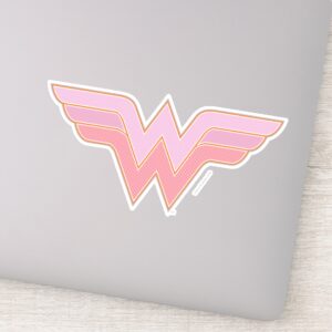 Wonder Woman Pink And Orange Mesh Logo Sticker