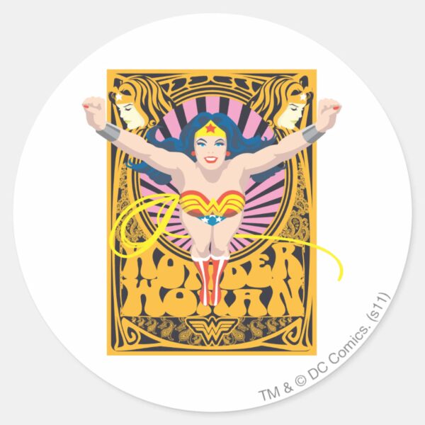Wonder_Woman_Poster_Classic_Round_Sticker_1 Wonder Woman Poster Classic Round Sticker