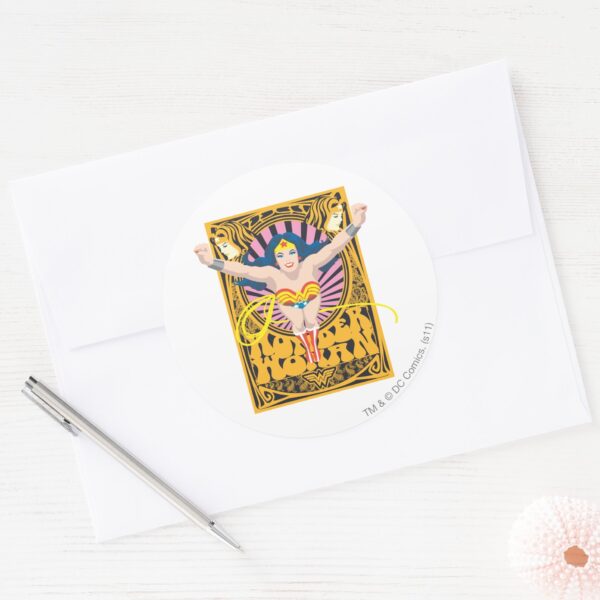 Wonder_Woman_Poster_Classic_Round_Sticker_3 Wonder Woman Poster Classic Round Sticker