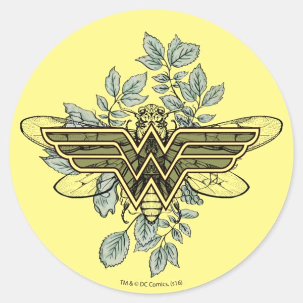 Wonder_Woman_Queen_Bee_Logo_Classic_Round_Sticker_1 Wonder Woman Queen Bee Logo Classic Round Sticker