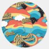 Wonder_Woman_Rainbow_Clouds_Pattern_Classic_Round_Sticker_1 Wonder Woman Rainbow Clouds Pattern Classic Round Sticker