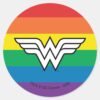 Wonder Woman Rainbow Logo Classic Round Sticker