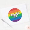 Wonder Woman Rainbow Logo Classic Round Sticker