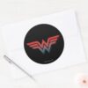 Wonder_Woman_Red_Blue_Gradient_Logo_Classic_Round_Sticker_3 Wonder Woman Red Blue Gradient Logo Classic Round Sticker