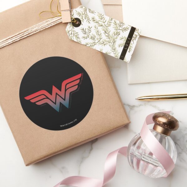 Wonder_Woman_Red_Blue_Gradient_Logo_Classic_Round_Sticker_5 Wonder Woman Red Blue Gradient Logo Classic Round Sticker