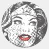 Wonder_Woman_Red_Lips_Classic_Round_Sticker_1 Wonder Woman Red Lips Classic Round Sticker