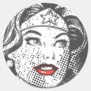 Wonder Woman Red Lips Classic Round Sticker
