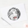 Wonder_Woman_Red_Lips_Classic_Round_Sticker_3 Wonder Woman Red Lips Classic Round Sticker