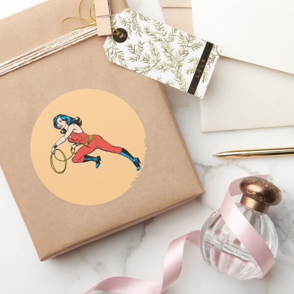 Wonder_Woman_Red_Outfit_Classic_Round_Sticker_5 Wonder Woman Red Outfit Classic Round Sticker