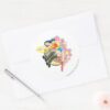 Wonder_Woman_Retro_Flowers_Classic_Round_Sticker_3 Wonder Woman Retro Flowers Classic Round Sticker