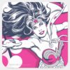 Wonder Woman Retro Glam Character Art Square Sticker