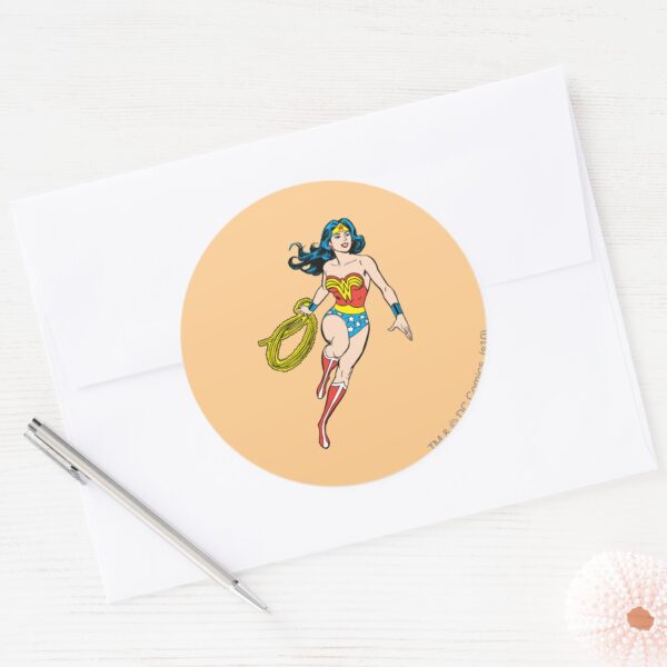 Wonder_Woman_Run_Classic_Round_Sticker_3 Wonder Woman Run Classic Round Sticker