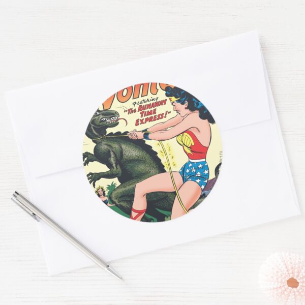 Wonder_Woman_Runaway_Time_Express_Classic_Round_Sticker_3 Wonder Woman Runaway Time Express Classic Round Sticker